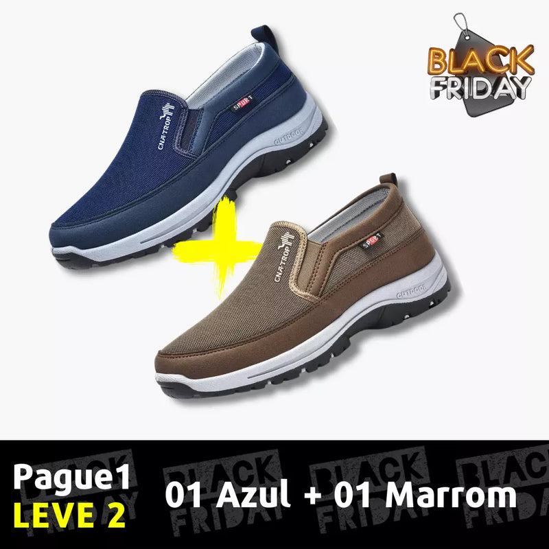 (🔥ESQUENTA BLACK FRIDAY) COMPRE 1 LEVE 2 Tênis Mocassim Ortopédico ConfortPlus 2025